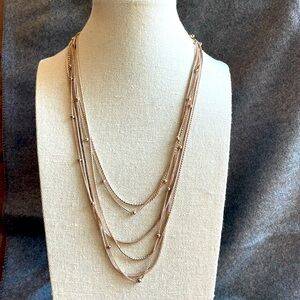 Multistrand Goldtone Necklace - Multiple Different Chain Styles in on necklace!